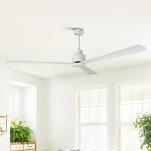 52 in. Indoor/Outdoor Modern Matte White Ceiling Fan with Remote Control and DC Reversible Motor