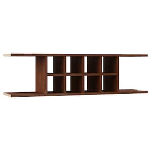 Hampton 48 in. W x 11.25 in. D x 13.5 in. H Assembled Wall Shelf in Cognac with Configurable Shelves & Dividers