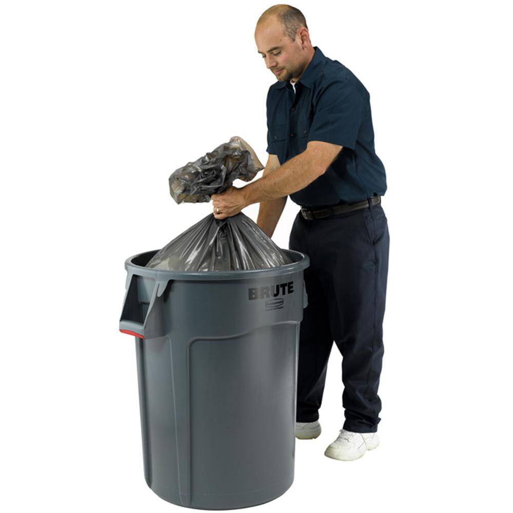 Rubbermaid Commercial 10 gal Round Trash Can, Gray, 15 5/8 in Dia, Open Top, Plastic