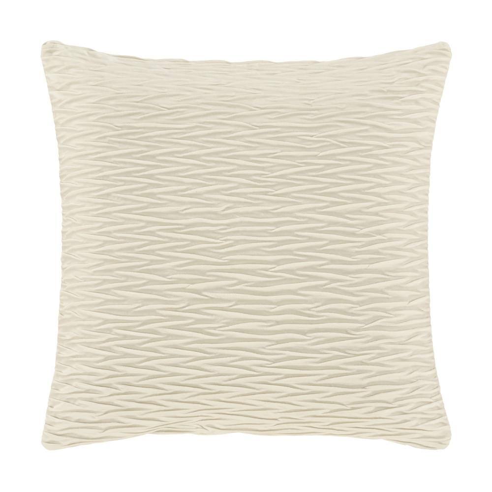 Toulhouse Ripple Ivory Polyester 20 in. Square Decorative Throw Pillow Cove
