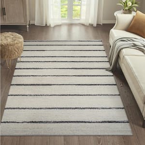 Williamsburg Minimalist Stripe Cream/Black 5 ft. x 8 ft. Area Rug