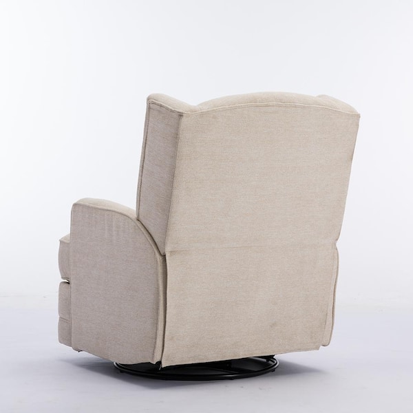 serelda beige wingback swivel glider recliner