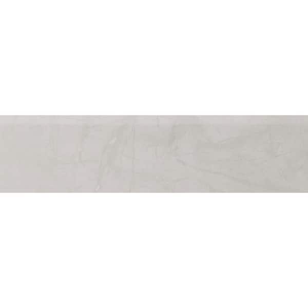 Florida Tile Home Collection Michelangelo Light Grey Bullnose 3 in. x 12 in. Matte Porcelain Floor and Wall Tile Trim (20 linear feet/Case)