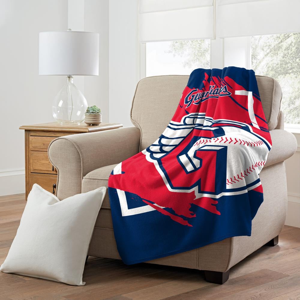 Cleveland Guardians Red and Blue Micro Raschel Throw Blanket