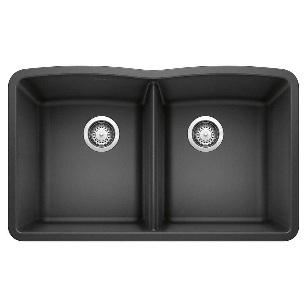 DIAMOND Undermount Granite Composite 32.06 in. 50/50 Double Bowl Kitchen Si