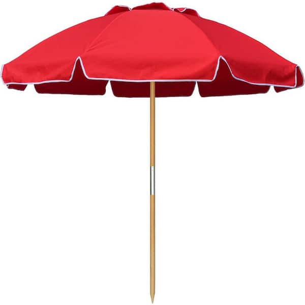 commercual grade patio umbrellas 7.5 ft Heavy Duty High Wind Patio Umbrella: Commercial Grade, Ash Wood  Pole, Air Vent, UPF 50+ Windproof Red Market HAHD2832