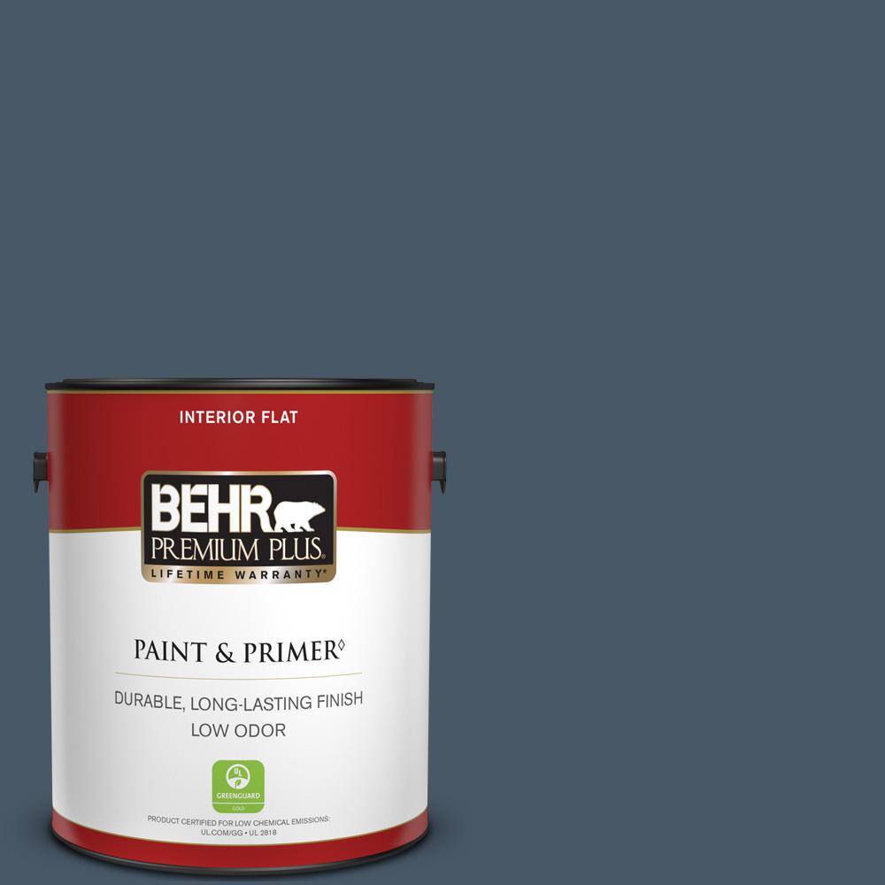 BEHR PREMIUM PLUS 1 gal. QE55 Harbour Flat Low Odor Interior Paint