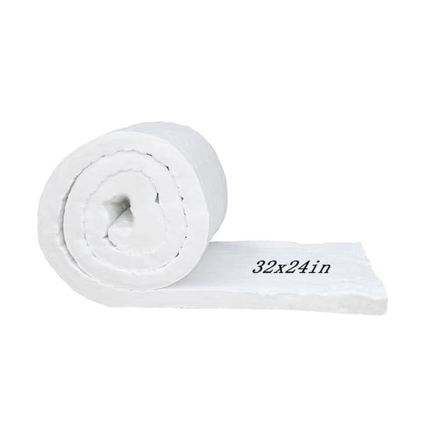 Wellco 32 in. x 24 in. Ceramic Fiber Blanket Fireproof Insulation Baffle Rated to 2400F for Furnace, Forging, Kiln and Stove