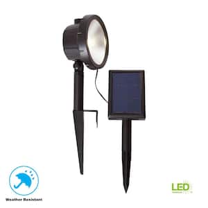 Solar Black Outdoor Integrated LED 3000K 75-Lumens Wall Wash Landscape Light