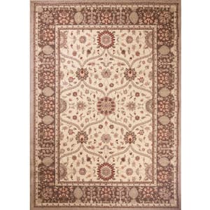 Mooresville Arts and Crafts Ivory 7 ft. x 9 ft. Area Rug