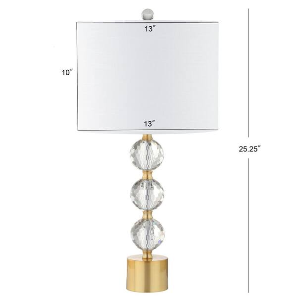 Crystal Table Lamp Clear Brass, Crystal Brass Sphere Table Lamp