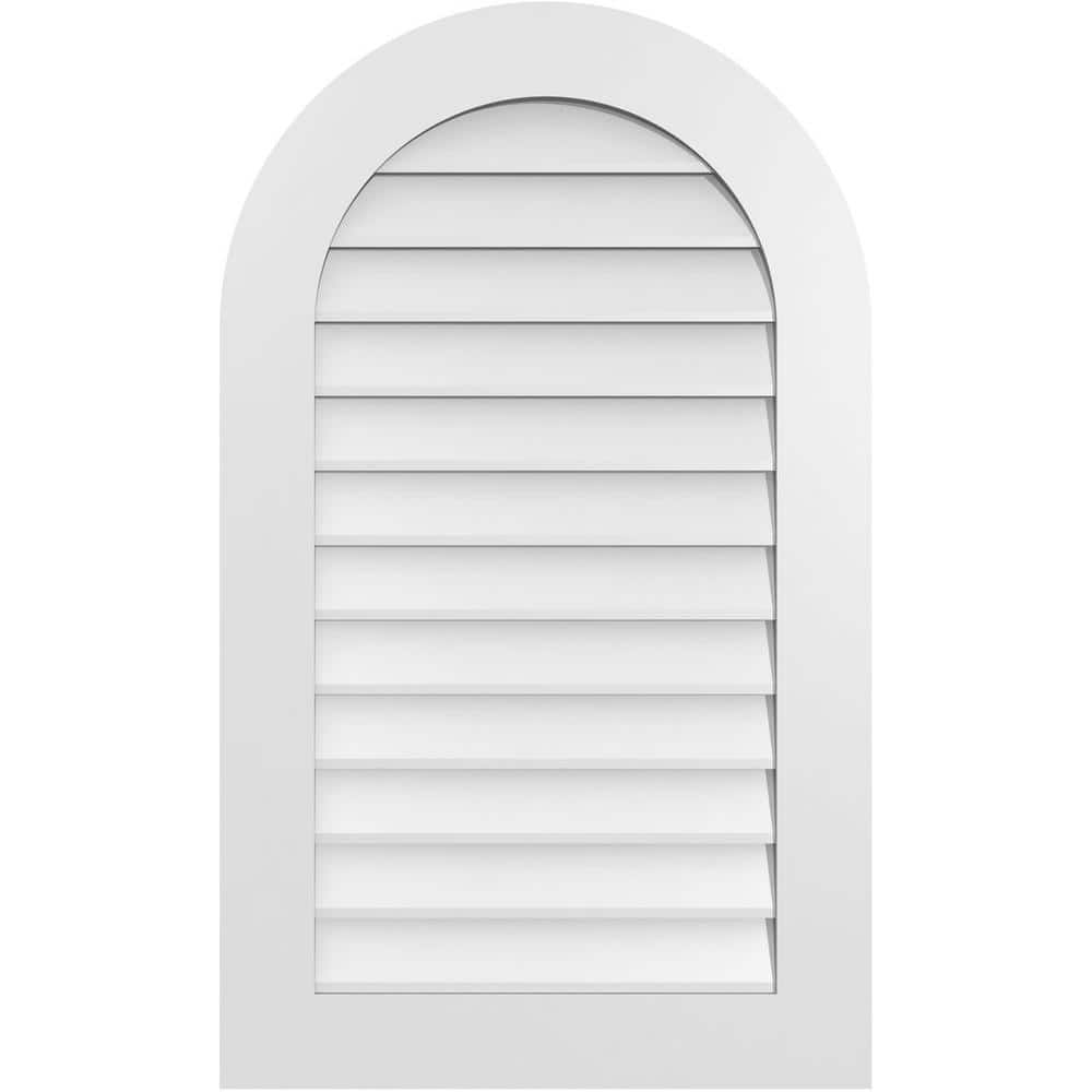 24 in. x 40 in. Round Top White PVC Paintable Gable Louver Vent Non-Functional price history on PriceWatchPro