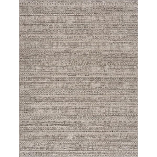 HAUTELOOM Nate 9 ft. X 12 ft. Beige, Brown, Ivory Neutral Minimalist Cozy Contemporary Moroccan Tribal Modern Style Soft Area Rug