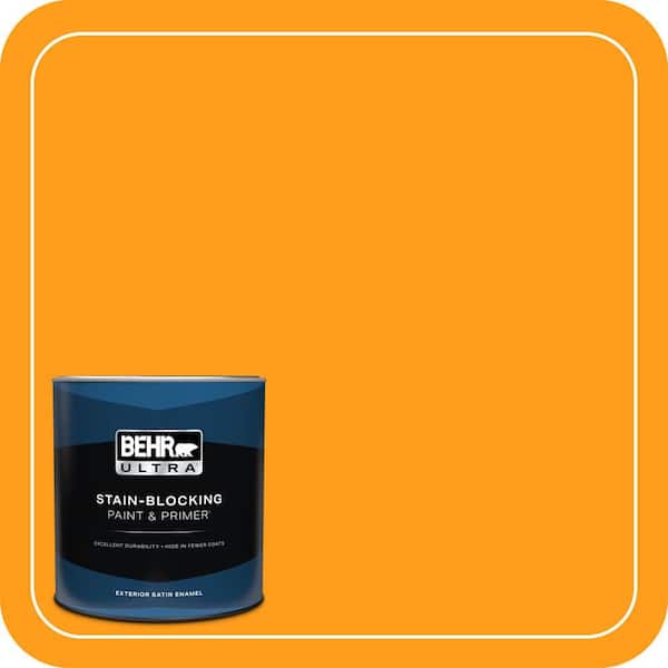 BEHR ULTRA 1 qt. #300B-7 Goldfish Satin Enamel Exterior Paint & Primer