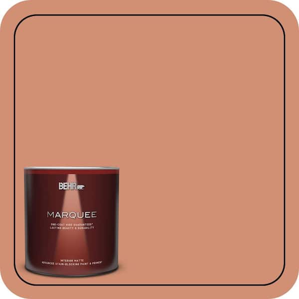 BEHR MARQUEE 1 qt. #M200-5 Terra Cotta Clay Matte Interior Paint & Primer
