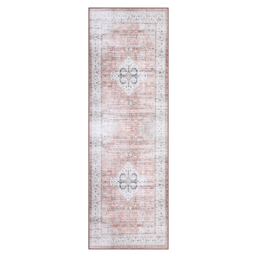 Machine Washable Carpet Retro Print Rug Anti-fouling and Anti-slip for Bedroom Living Room Office Light Orange，2*6ft price history on PriceWatchPro