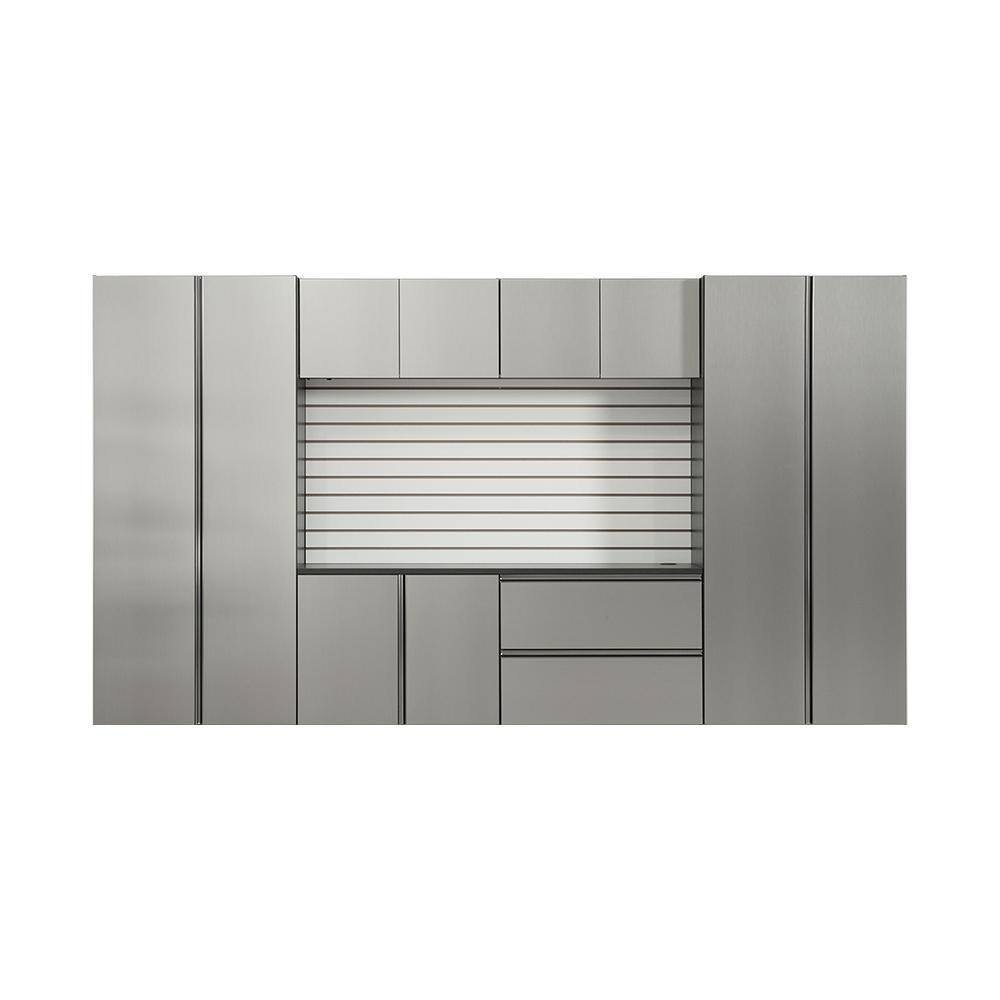 128 in. W x 72 in. H x 20 in. D Nova Series Wood Wall Mounted Garage Storage System in Metallic Grey price history on PriceWatchPro