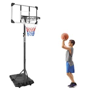 5.6 ft. to 7 ft. Basketball Hoop 28 in. Backboard Portable Basketball Goal System with Stable Base and Wheels