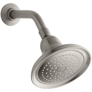 Devonshire 1-Spray 5.9 in. Single Wall Mount Fixed Shower Head in Vibrant Brushed Nickel
