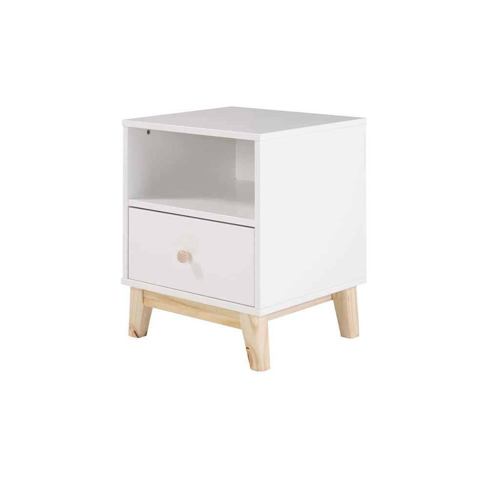 Mid-Century Modern Two-Tone 1-Drawer Nightstand