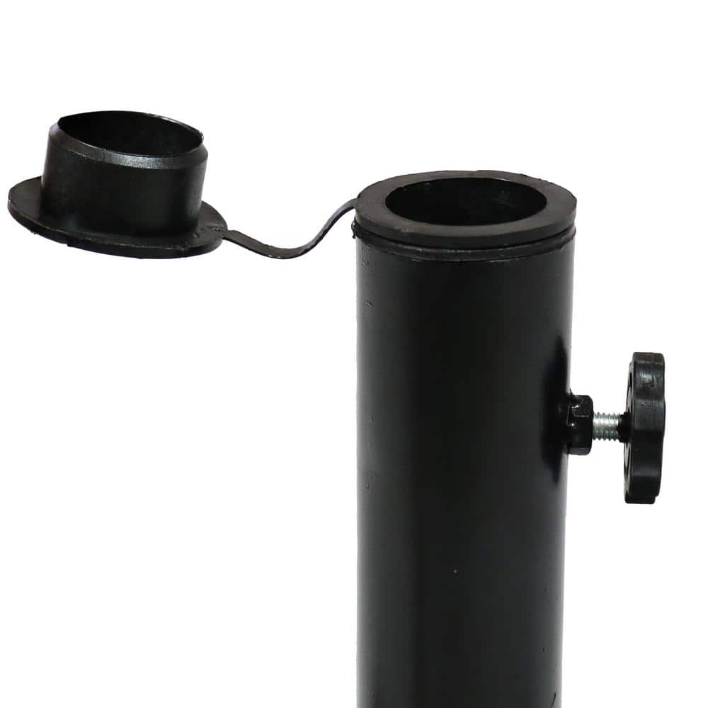 Heavy-Duty Black Cast Iron Square Patio Umbrella Base