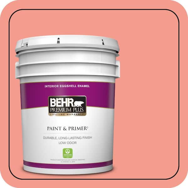 BEHR PREMIUM PLUS 5 gal. #180B-4 Fruit Shake Eggshell Enamel Low Odor Interior Paint & Primer