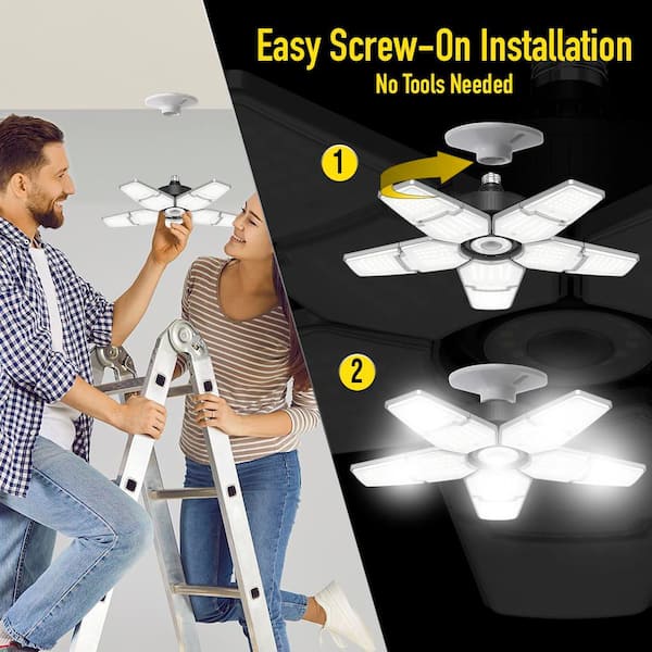BEYOND BRIGHT 40-Watt Motion-Activated LED Garage Light with 10