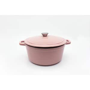 Neo 7 qt. Round Cast Iron Casserole Dish in Pink with Lid