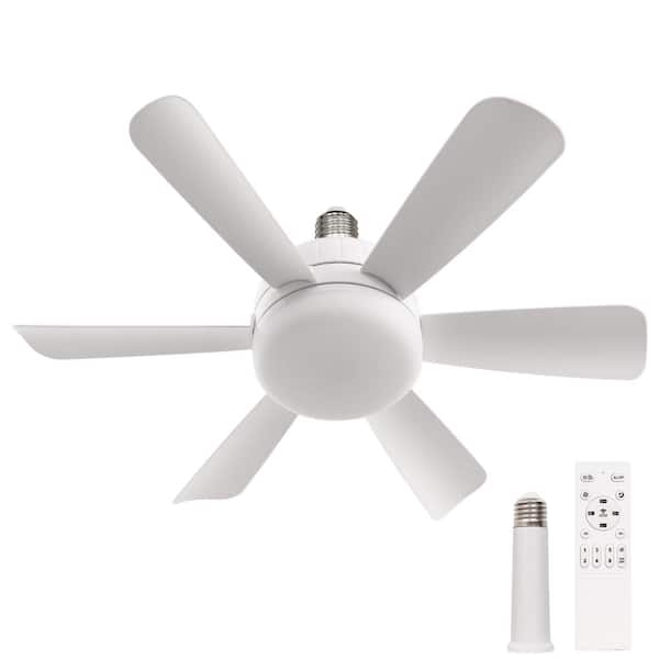 18 in. White 2-in-1 Dimmable Indoor LED Ceiling Fan Flush Mount Light with 6-Speed and Timer Setting