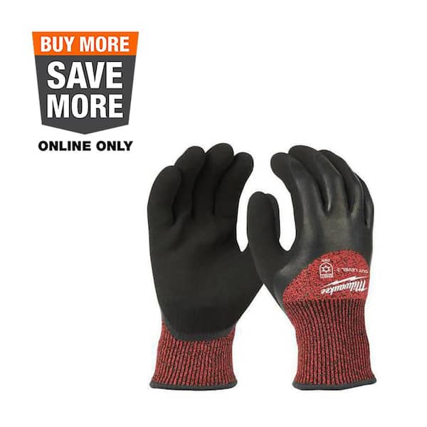 Milwaukee XX-Large Red Latex Level 3 Cut Resistant Insulated Winter Dipped Work Gloves