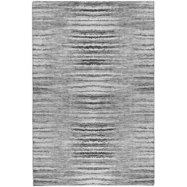 Dream Shag Premium Machine Washable Abstract ADS604 Silver 10 ft. x 14 ft. Area Rug