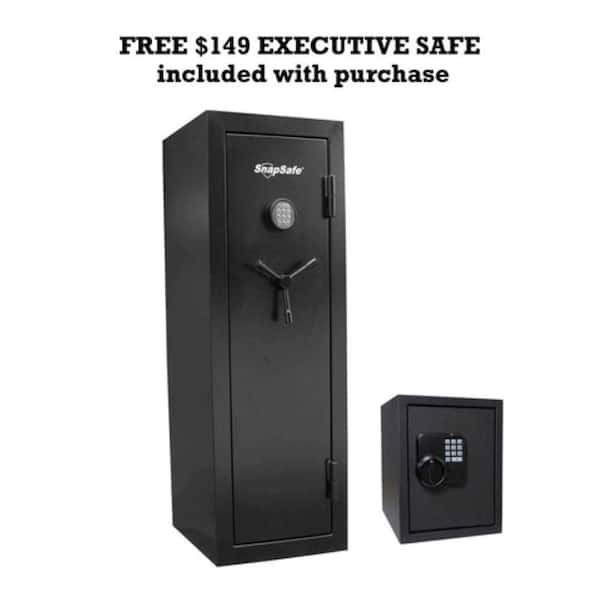 18-Gun Welded Steel Fire Shield Protection Safe with Electronic Lock Matte Black Plus 65 cu. ft. Digital Safe Included