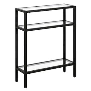 Sivil 22 in. Blackened Bronze Rectangle Glass Console Table
