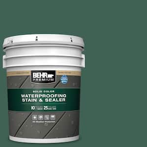 5 gal. #M430-7 Green Agate Solid Color Waterproofing Exterior Wood Stain and Sealer