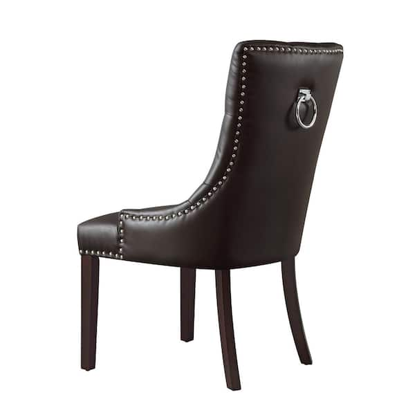 leather studded dining chairs