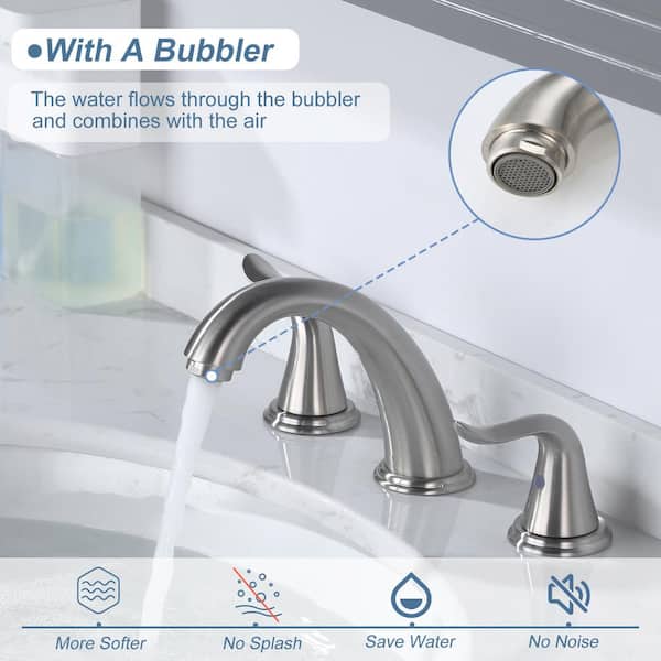 Double Handles Polished Chrome 8 in. Widespread Bathroom Faucet, with Pop Up Drain