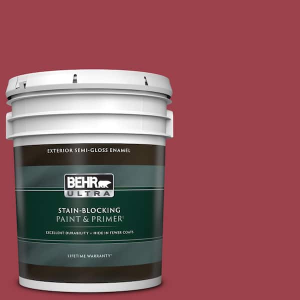 BEHR ULTRA 5 gal. Home Decorators Collection #HDC-CL-01 Timeless Ruby Semi-Gloss Enamel Exterior Paint & Primer