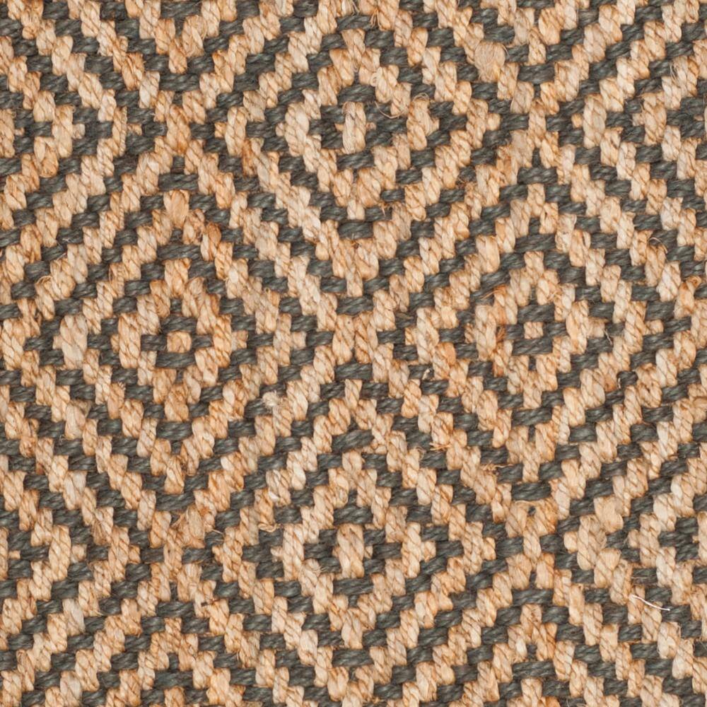Natural Grey Handwoven Geometric Jute Area Rug 3x5