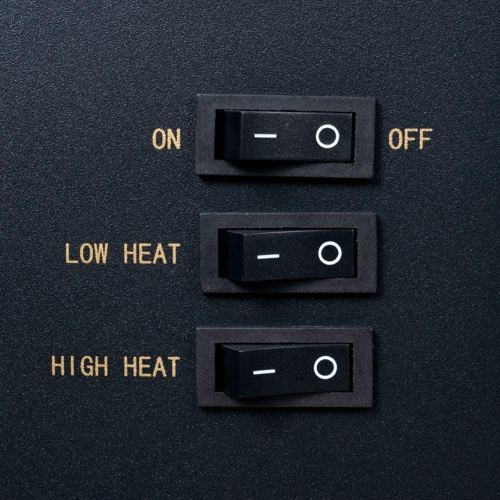 Classic Black Electric Freestanding Wood Stove Heater with Thermostat