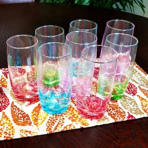Karissa 8-Piece Assorted Colors Glass Tumbler Set
