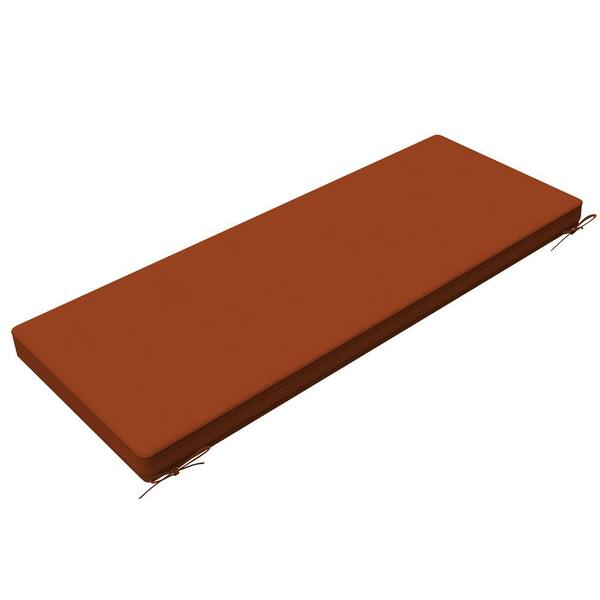 UPHA 59 in. x 18 in. Outdoor Fade Water-Resistant Bench Settee Cushion, Patio Furniture Swing Loveseat Cushions, Rust Red