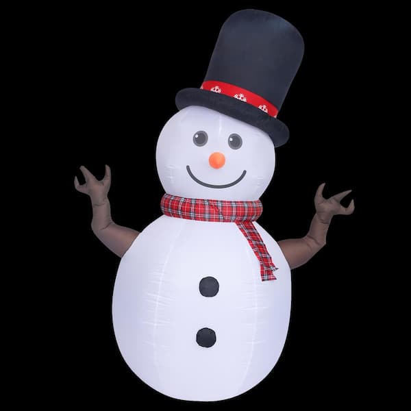 JOYDECOR 8 ft. Pre-Lit Rotating Built-In LED Snowman Christmas ...