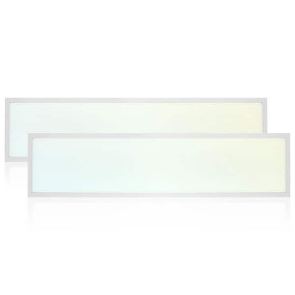 1 ft. x 4 ft. Integrated LED Flat Panel Light 30/35/40-Watt 3 Color Selectable, 3750/4375/5000 Lumens, ETL DLC (2-Pack)