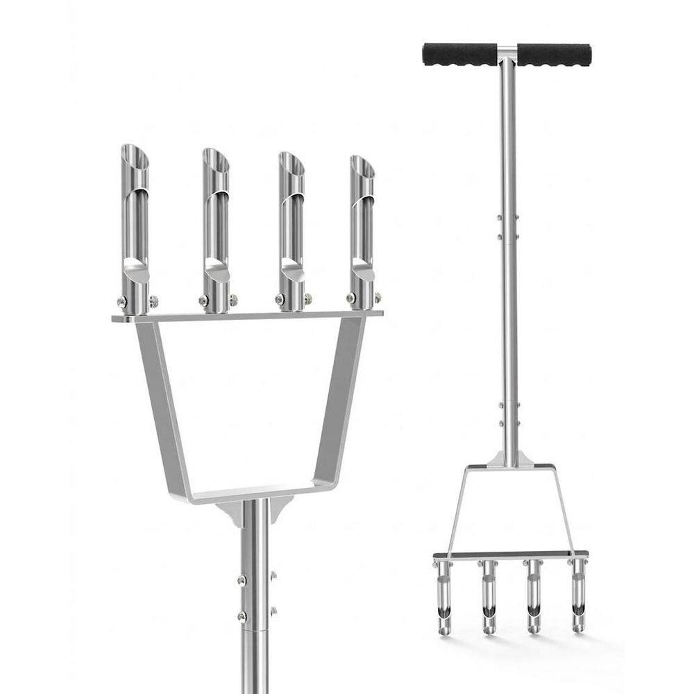 4-Tine Manual Core Aerator Tool Stainless Steel Heavy Duty Anti-Clog Design Ergonomic Grip for Compacted Soil price history on PriceWatchPro