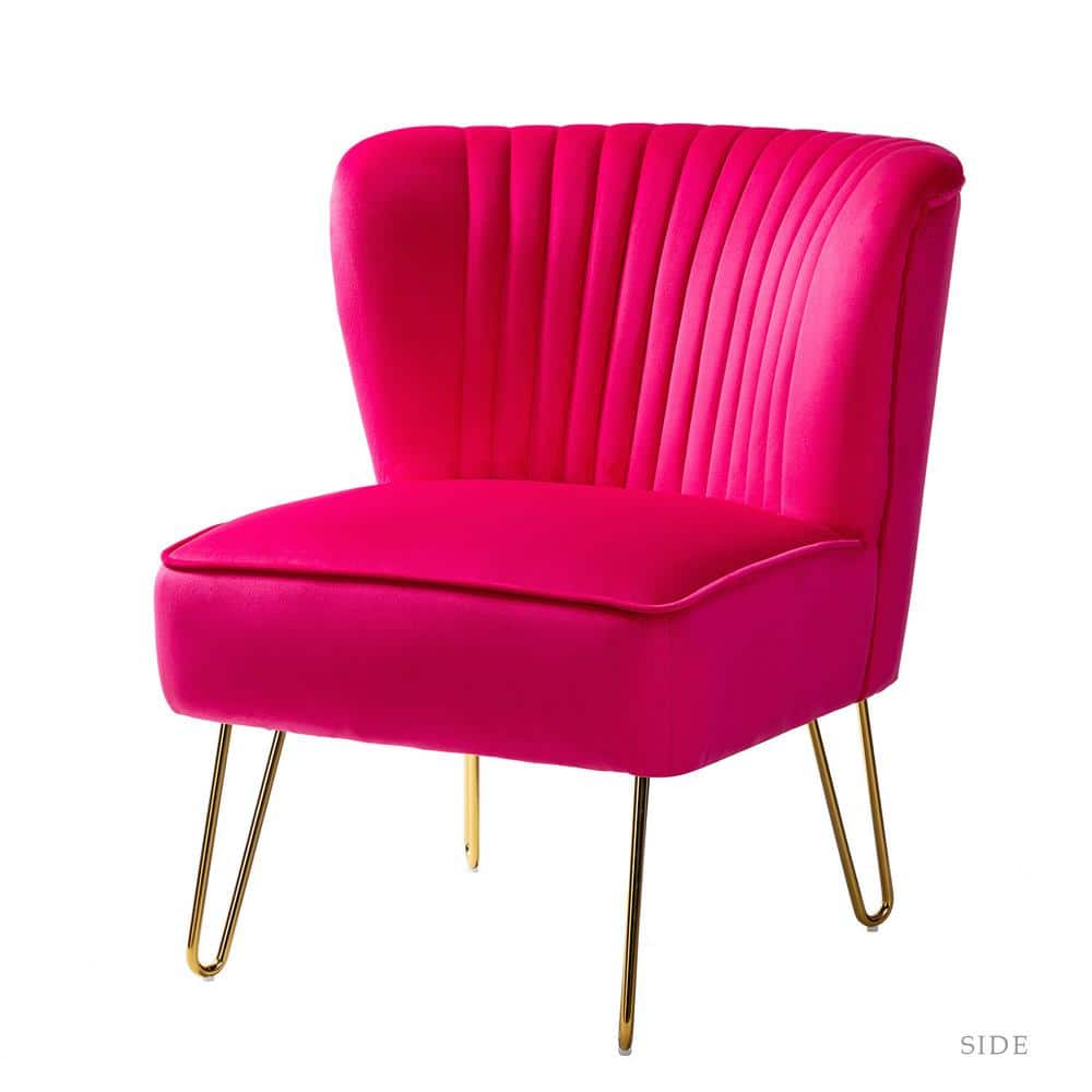 JAYDEN CREATION Alonzo Fushia Side Chair with Tufted Back CHM0120 ...