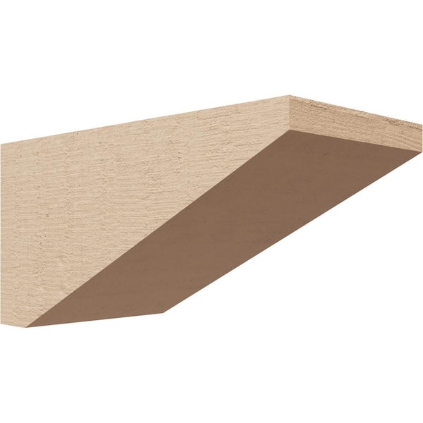 Ekena Millwork 4 in. x 4 in. x 8 in. Series 3 Wide Concord Rough Cedar Woodgrain Timberthane Polyurethane Corbel, Primed Tan