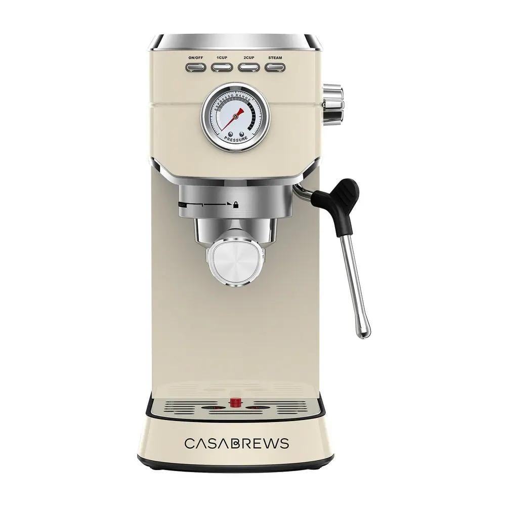 Sincreative CM1699 Casabrews Professional Compact 20 Bar Espresso Machine  for Home with Milk Frother Wand