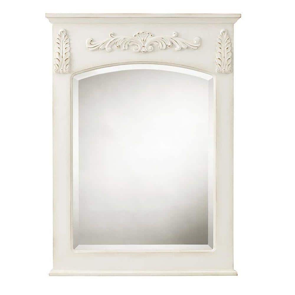 Reclaimed Distressed White Wood Molding Frame Dressing Mirror 81 x 36