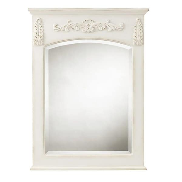Home Decorators Collection 22 in. W x 32 in. H Framed Rectangular Bathroom Vanity Mirror in antique white