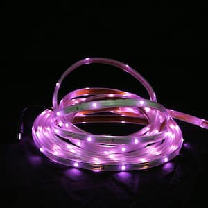 18 ft. 72-Light Pink LED Outdoor Christmas Linear Tape Lighting with White Finish